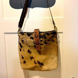 Hair on hide crossbody bag